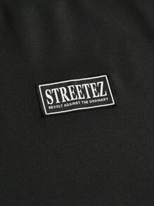 AXEPEAK 1pc Men Fashion Casual Loose Drop Shoulder Knit Short Sleeve T-Shirt, Suitable For Everyday Wear, Boyfriend Gift, For Going Out, Summer, Streetwear Edition - Black - View 3