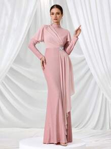 Coutiva Women's Formal Evening Gown (Heavily Decorated) - Pink - View 6