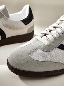 CUCCOO EASI 女士纯色系带休闲运动鞋，简约设计 - 杏色 - 查看 9