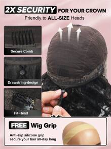 ALL READY WIG Drawstring Wigcap Fit All Head Size Glueless 13x6 Deep Wave Wigs Human Hair Pre Plucked Transparent Lace Bleached Knots Wigs 180% Density Human Wigs With Baby Hair For Women - Natural Black - View 11