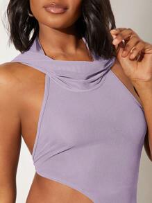 NYA SZN Festival Asymmetrical Backless Hood Summer Top Music Festival Elegant Vacation Spring Break Western Country Concert For Women - Purple - View 5