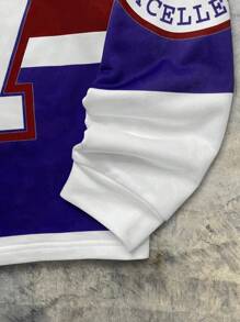 AXEPEAK 男士数码印花宽松针织长袖 Polo 衫，街头风设计