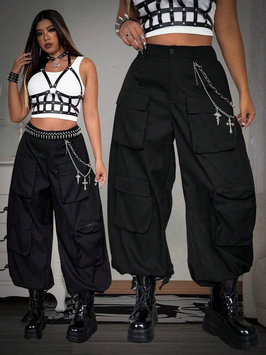 Whyspr 纯色休闲简约工装裤