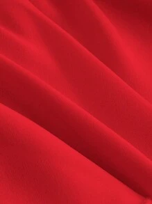 SHEIN MOD Women's Creamy Red Summer Skirt With High-Low Hem ,Drawstring Ruffled Layered,Party Skirt,Boho Skirt,Lunch Skirt,Red Chiffon Ruffle Maxi Skirt, Wedding Guest Party Skirt, High Waist A-Line Flowy Skirt, Elegant Romantic Holiday Skirt, Layered Ruched Skirt, Boho Evening Wear, Date Night, Cocktail, Vacation - Red - View 4