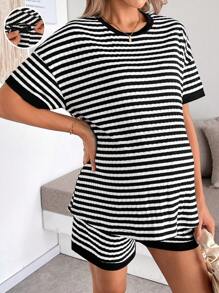 SHEIN Maternity Two Pieces Suits,Maternity Set,Maternity Clothes - Black - View 4