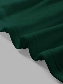 SHEIN BASICS 秋冬季基本款高领修身长袖纯色女式上衣，升级保暖内衬，时尚、休闲、舒适、百搭，不显臃肿 - 綠色 - 查看 3