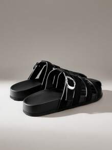 Solecia 女士时尚棕色露趾人字拖休闲系带平底凉鞋，舒适春夏季