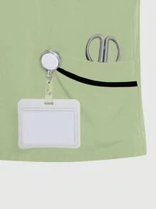 TaskEZ Women Contrasting Color Trim Short Sleeve Top, Scrub Tops Scrub Tops For Women Nursing Tops Nursing Clothes Scrubs Nurse Uniform Women Scrubs