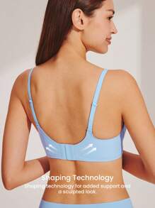 LUVLETTE Dream Curve Support+  Wireless Push Up T-Shirt Bra Blue Bra