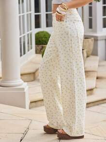 Aralina 优雅夏日花卉印花牛仔裤 - 彩色 - 查看 4