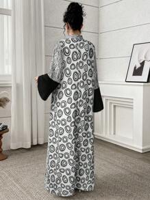 Al Najma 女士阿拉伯风格夏装，时尚、端庄 - 黑與白 - 查看 2