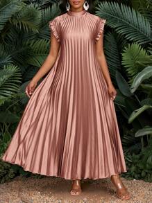 SHEIN Lady 2025 新款春夏秋冬优雅派对婚礼酒会波西米亚风海滩金色立领编织荷叶边 A 字裙长款大码连衣裙粉色夏装女装粉色度假连衣裙长款粉色连衣裙粉色长裙粉色优雅连衣裙女装夏季连衣裙女装夏季服装女装女装白色连衣裙女装黑色连衣裙婚礼宾客连衣裙女装优雅派对连衣裙女装太阳裙大码女装女士连衣裙优雅长裙女士海滩装女士假日装褶皱中长裙褶皱连衣裙夏季优雅连衣裙优雅中长裙缎面褶皱连衣裙 - 藕粉色 - 查看 3