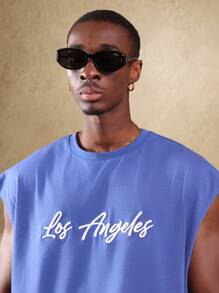 SUMWON Los Angeles Graphic Sleeveless Tank Top Boxy Fit Summer Casual Athletic Workout Muscle Tee Street Style Urban Fashion Sports Vest