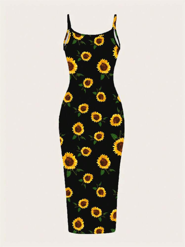 blue dress for baby girl Moody Floral Sunflower Dress – Art Club Apparel main image 0