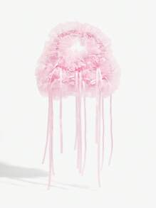 SHEIN ICON Ladies, Women Shoulder Bag, Hobo Bag, Bowknot, Lace, Ribbon, Pink, Fashionable, Personalized, Simple, Versatile, Street, Sweet And Cool Girls, Hot Girls, Y2k, Retro, Rivets, Vintage, Teenagers, Lace-Up, Ballet Style, Party, Date, Daily, Shopping, Afternoon Tea, Cute Bow Bag For Women