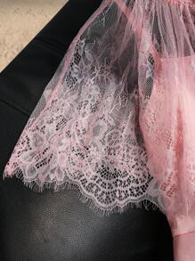 Elegancka satynowa sukienka księżniczki z tiulu i koralikowy płaszcz dla dziewcząt w wieku 1-2 lat, zestaw 2 częściowy, odpowiedni na imprezy i wydarzenia - Różowy - Zobacz 4