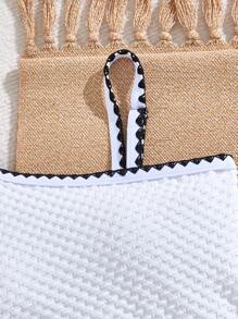 女孩时尚假日可爱黑色贝壳边连体衣，青少年款 - 白色 - 查看 4