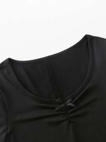 SHEIN Explorewe 女童蝴蝶结装饰修身休闲连体衣