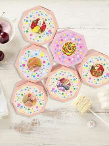 10个可爱甜甜圈设计礼品包装盒 - 香檳色 - 查看 12