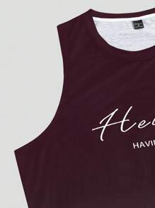 Manfinity Homme 男士印花汗衫，夏季时尚男士肌肉衫男士肌肉衫男士无袖上衣男士无袖衬衫男士无袖T恤