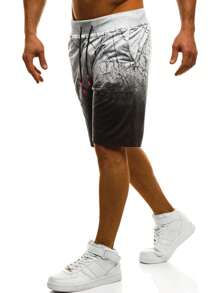Manfinity LEGND Pantaloncini casual da uomo con vita con coulisse, tasche inclinate, stampa grafica, ideali per uscire, adatti come regalo per il marito o il fidanzato