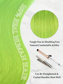 10 件装 100% 真人发片接发 绿色 25 克 18 英寸 丝滑无缝隐形 适合稀疏发质 女士 优质浓密发梢 健康耐用接发 隐形接发片 适合沙龙 - SGreen - 查看 5