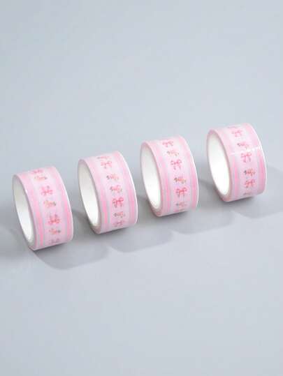Kawaii Model No. 348474 Bowknot Self-Adhesive Decorative Tape, 4 Rolls