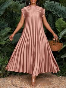 SHEIN Lady 2025 新款春夏秋冬优雅派对婚礼酒会波西米亚风海滩金色立领编织荷叶边 A 字裙长款大码连衣裙粉色夏装女装粉色度假连衣裙长款粉色连衣裙粉色长裙粉色优雅连衣裙女装夏季连衣裙女装夏季服装女装女装白色连衣裙女装黑色连衣裙婚礼宾客连衣裙女装优雅派对连衣裙女装太阳裙大码女装女士连衣裙优雅长裙女士海滩装女士假日装褶皱中长裙褶皱连衣裙夏季优雅连衣裙优雅中长裙缎面褶皱连衣裙 - 藕粉色 - 查看 1