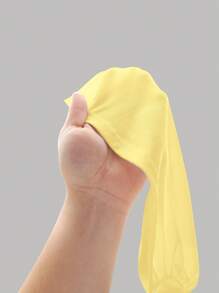 SHEIN 少女褶皱短袖修身 T 恤，深方领花卉蕾丝网眼泡泡袖，上衣茶会服装夏季 T 恤夏季上衣 - 黃色 - 查看 6