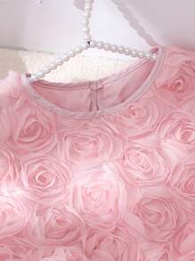 Tween Girls' 3D Floral Pattern Sleeveless Tank Top, Fashionable Summer Wear - Pink - View 4