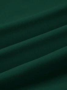 SHEIN BASICS 秋冬季基本款高领修身长袖纯色女式上衣，升级保暖内衬，时尚、休闲、舒适、百搭，不显臃肿 - 綠色 - 查看 7