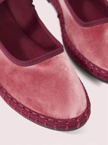 CUCCOO DOLLMOD 女士玫瑰红色时尚优雅天鹅绒经典舒适天鹅绒玛丽珍平底鞋