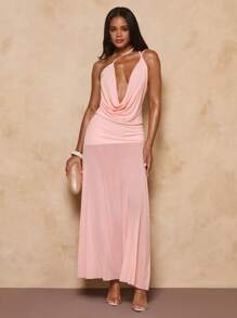 SHEIN BAE Abito smanicato in tinta unita, di stile elegante per l'estate