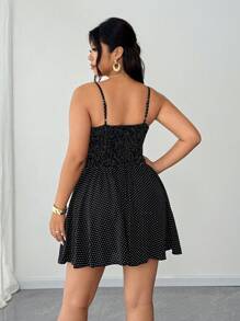 Elenzga Đầm đi biển hở vai gợi cảm thanh lịch cỡ lớn - màu đen - Xem 6