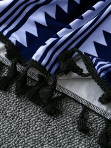 SHEIN LUNE Plus Size V-Neck Sleeveless Casual Dress - Navy Blue - View 5