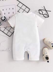 Peto informal de 2 en 1 de manga corta de punto con hombros abiertos y textura de denim para niños pequeños y bebés, prendas infantiles, ropa de bebé, mamelucos, adecuado para fiestas, deportes y salidas diarias, verano