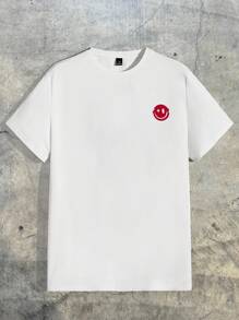 AXEPEAK 男士标语图案T恤和短裤夏季服装，街头风格