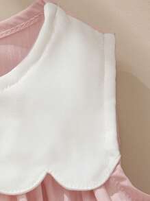 Souflis Souflis Spring/Summer Cute Cartoon Duck Embroidery Hem Sleeveless Round Neck Long Dress For Baby Girls, Playful And Sweet - Pink - View 4