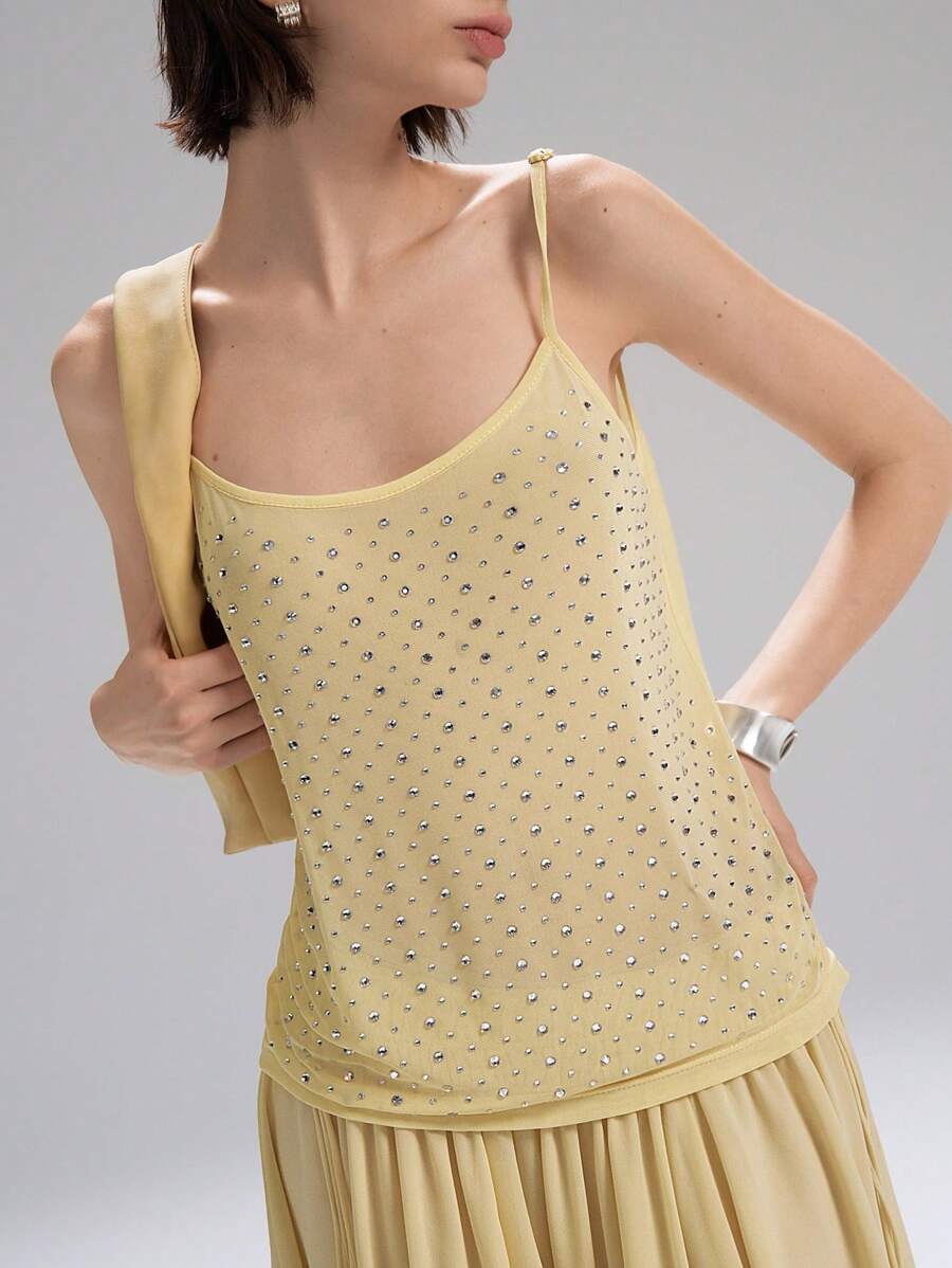 LYSMO Top informal de mujer con estampado de lámina de moda, adecuado para el verano - Amarillo - Ver 1