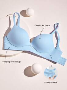 LUVLETTE Dream Curve Support+  Wireless Push Up T-Shirt Bra Blue Bra