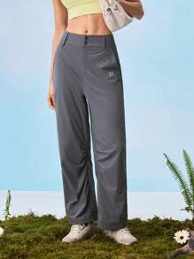 In My Nature Pantalones casuales sueltos y de moda para mujer de color gris con bolsillos, adecuados para senderismo