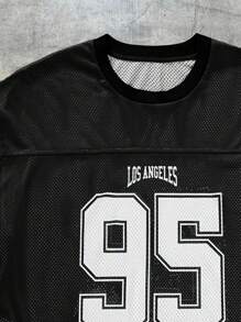 AXEPEAK 男士数码印花宽松圆领长袖 T 恤，夏季、街头服饰、秋季