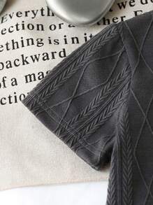 SHEIN 2pcs/Set Toddler Boys Cute Casual Sports Striped Print Half-Placket Polo Shirt And Solid Color Sports Long Pants, Suitable For Daily Wear, School, Outdoor, Dining, Summer Camp, Spring/Summer - Grey - View 5