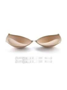 SHEIN 5 Pairs Transparent Shoulder Strap Front Closure Bra Cups - Light Grey - View 4