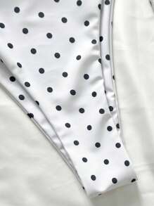 Swim Mod Springbreak Women's Bikini Swimsuit Set, Polka Dot Print For Summer Beach Vacation - White - View 5