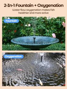 Teckwe Solar Fountain Pump,Solar Fountain For Bird Bath Free Standing Floating Water Fountain Solar Powered Fountain Pump For Bird Bath, Garden,Pond,Pool,Outdoor