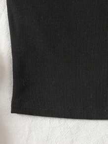 Ensemble 2 pièces avec débardeur noir et short taille papier à imprimé léopard pour jeune fille