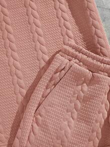 AXEPEAK Men's Solid Color Crew Neck Short Sleeve Top And Shorts 2 Pieces Set - Dusty Pink - View 4