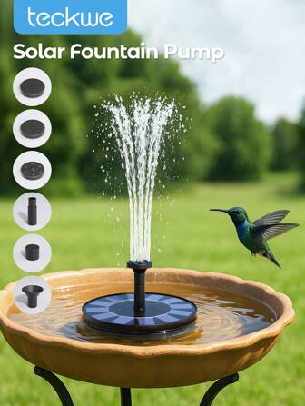 Teckwe Solar Fountain Pump,Solar Fountain For Bird Bath Free Standing Floating Water Fountain Solar Powered Fountain Pump For Bird Bath, Garden,Pond,Pool,Outdoor,Father's Day Graduation Birthday Holiday