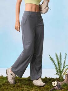 In My Nature Pantalones casuales sueltos y de moda para mujer de color gris con bolsillos, adecuados para senderismo
